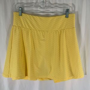 New Calypsa A-line Skort Women's Large Yellow Pull On Lined Stretchy